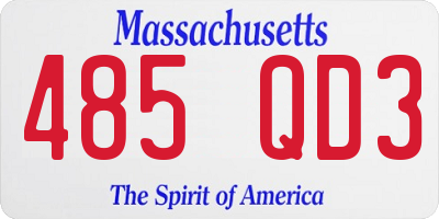 MA license plate 485QD3