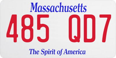 MA license plate 485QD7