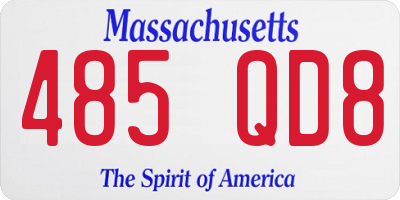 MA license plate 485QD8