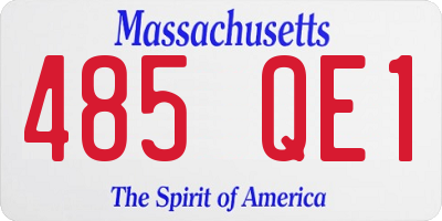 MA license plate 485QE1