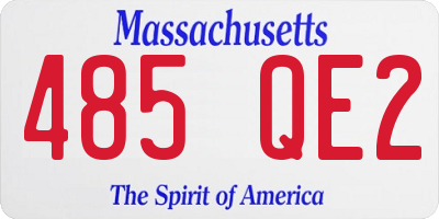 MA license plate 485QE2