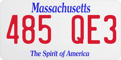 MA license plate 485QE3