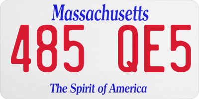 MA license plate 485QE5