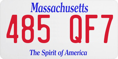 MA license plate 485QF7