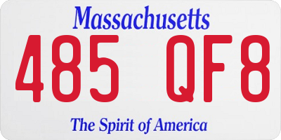 MA license plate 485QF8