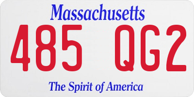 MA license plate 485QG2