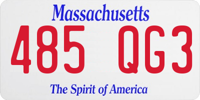 MA license plate 485QG3