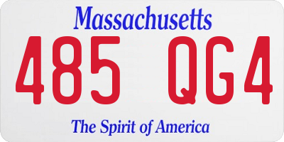 MA license plate 485QG4