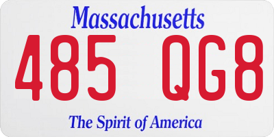 MA license plate 485QG8