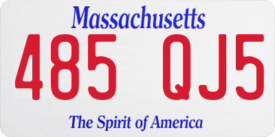 MA license plate 485QJ5