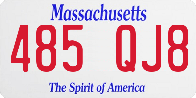 MA license plate 485QJ8