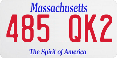 MA license plate 485QK2