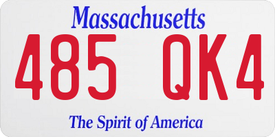 MA license plate 485QK4