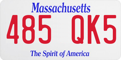 MA license plate 485QK5