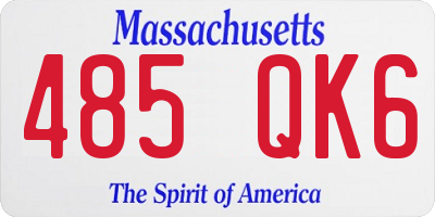 MA license plate 485QK6