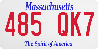 MA license plate 485QK7