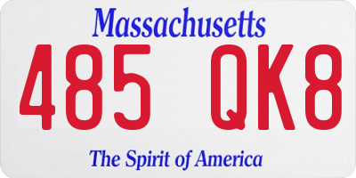 MA license plate 485QK8