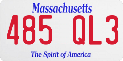 MA license plate 485QL3