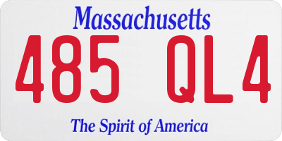 MA license plate 485QL4