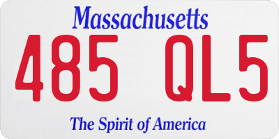 MA license plate 485QL5