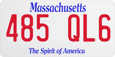 MA license plate 485QL6