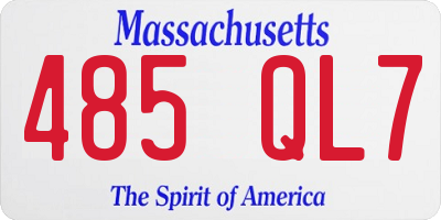 MA license plate 485QL7