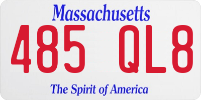 MA license plate 485QL8