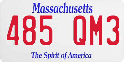 MA license plate 485QM3