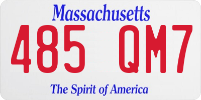 MA license plate 485QM7