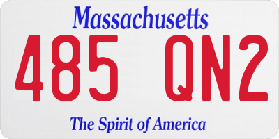 MA license plate 485QN2