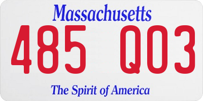 MA license plate 485QO3