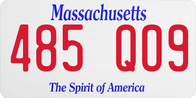 MA license plate 485QO9