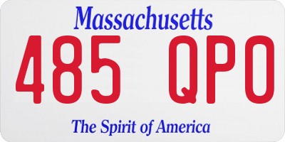 MA license plate 485QP0