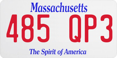 MA license plate 485QP3