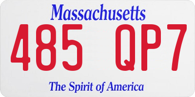 MA license plate 485QP7