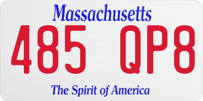 MA license plate 485QP8