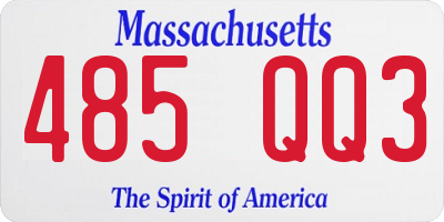MA license plate 485QQ3