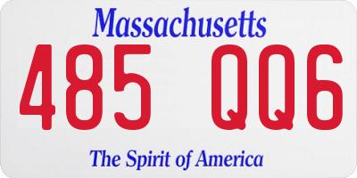 MA license plate 485QQ6