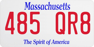 MA license plate 485QR8