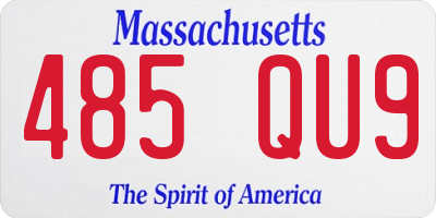 MA license plate 485QU9