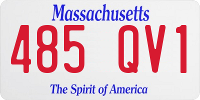 MA license plate 485QV1
