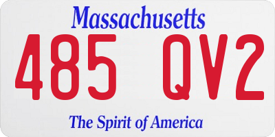 MA license plate 485QV2