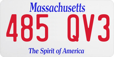 MA license plate 485QV3