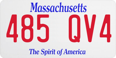 MA license plate 485QV4