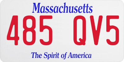 MA license plate 485QV5