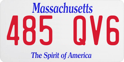 MA license plate 485QV6