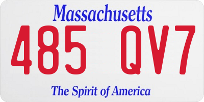 MA license plate 485QV7