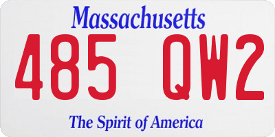 MA license plate 485QW2