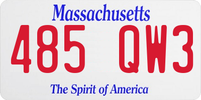 MA license plate 485QW3