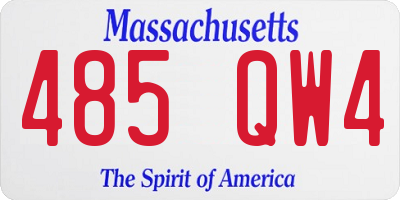 MA license plate 485QW4